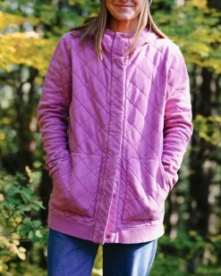 Clementine Recycled Quilted Popper Up Hoodie
