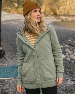Clementine Recycled Quilted Popper Up Hoodie