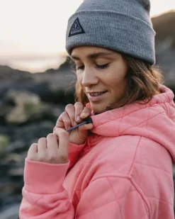 Clementine Recycled Quilted Popper Up Hoodie