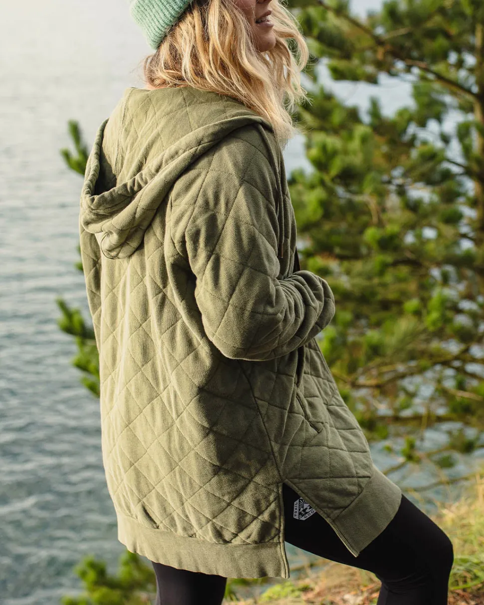Getaway Recycled Cotton Quilted Full Zip Hoodie