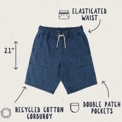 Pine Recycled Cotton Cord Shorts