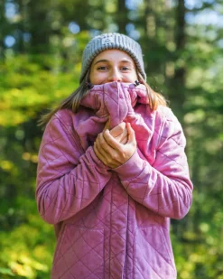 Clementine Recycled Quilted Popper Up Hoodie