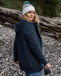 Clementine Recycled Quilted Popper Up Hoodie